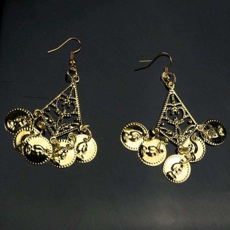 Seawhisper Gypsy Jewelry Golden Coin Necklace Earrings Belly Dancer Jewelry Fortune Teller Accessories - Image 3